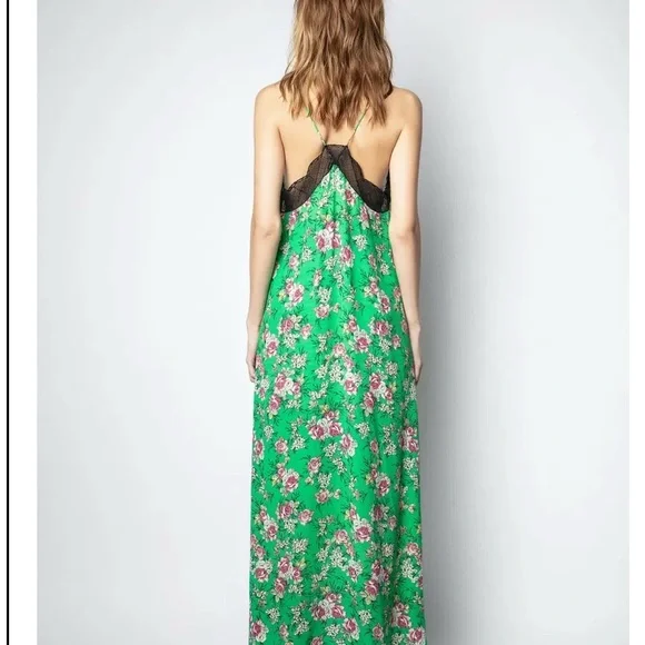 Zadig & Voltaire Vibrant Green Floral Midi Dress - Picture 5 of 5